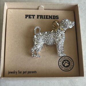 FRIENDS Silver and Gold Dog Brooch